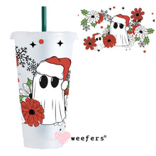 Load image into Gallery viewer, Christmas Ghost and Holly UV DTF Cup Wrap - Weefers
