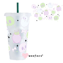 Load image into Gallery viewer, Skulls, Ghosts and Bones Halloween UV DTF Cup Wrap - Weefers
