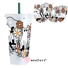 Load image into Gallery viewer, Floral Cat Ghosts UV DTF Cup Wrap - Weefers
