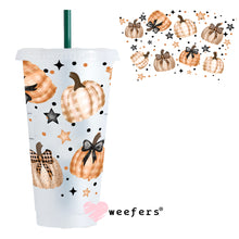 Load image into Gallery viewer, Watercolor Fall Plaid Pumpkins UV DTF Cup Wrap - Weefers
