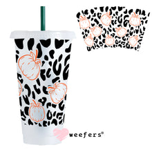 Load image into Gallery viewer, Cheetah Print Orange Pumpkins UV DTF Cup Wrap - Weefers
