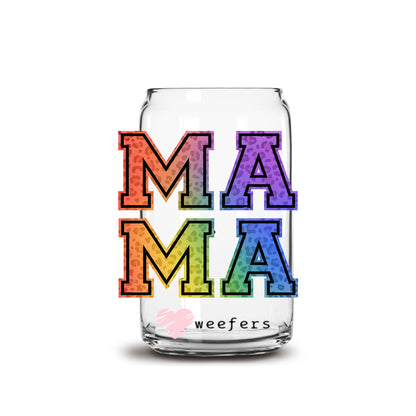 MaMa Stacked Tri Colored 16oz Libbey Glass Can UV DTF or Sublimation Wrap - Decal - Weefers