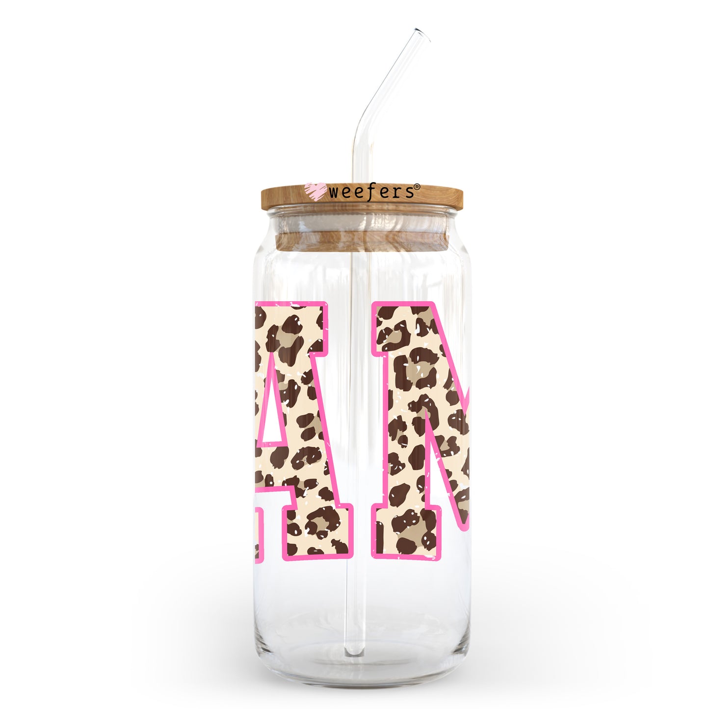 Mama Leopard Beige and Pink 20oz Libbey Glass Can, 34oz Hip Sip UV DTF or Sublimation Decal Transfer - Weefers