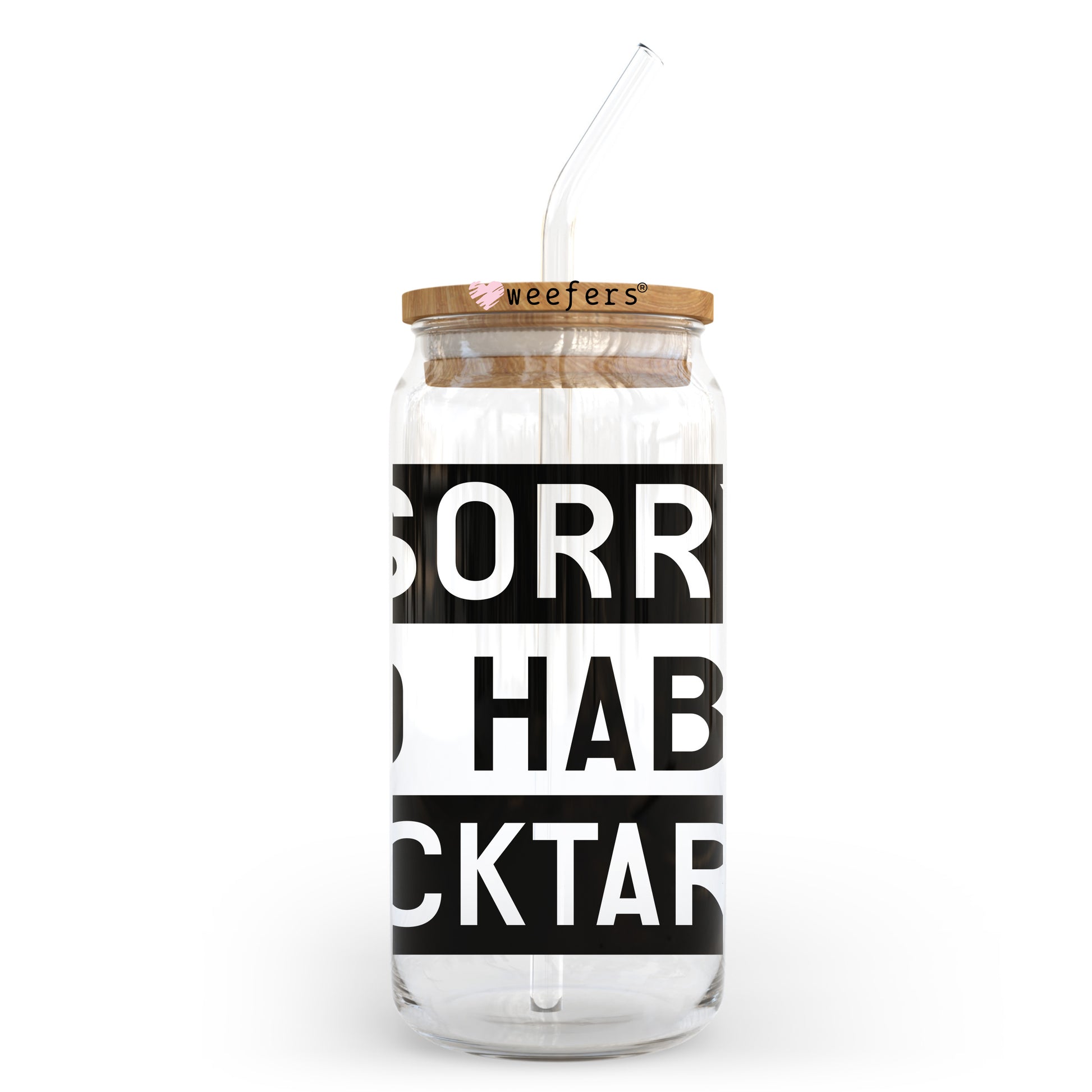 Sorry No Hablo Fucktardo Black 20oz Libbey Glass Can, 34oz Hip Sip, 40oz Tumbler, 24oz Cold Cup UV DTF or Sublimation Decal Transfer - Weefers