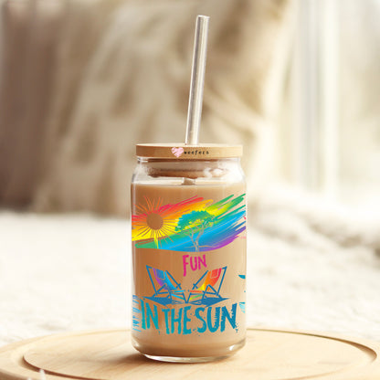 Sunshine on my Mind 16oz Libbey Glass Can UV DTF or Sublimation Wrap Decal Transfer - Weefers