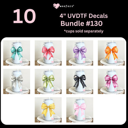 Solid Colored Bows UV DTF Decal Bundle Set 1