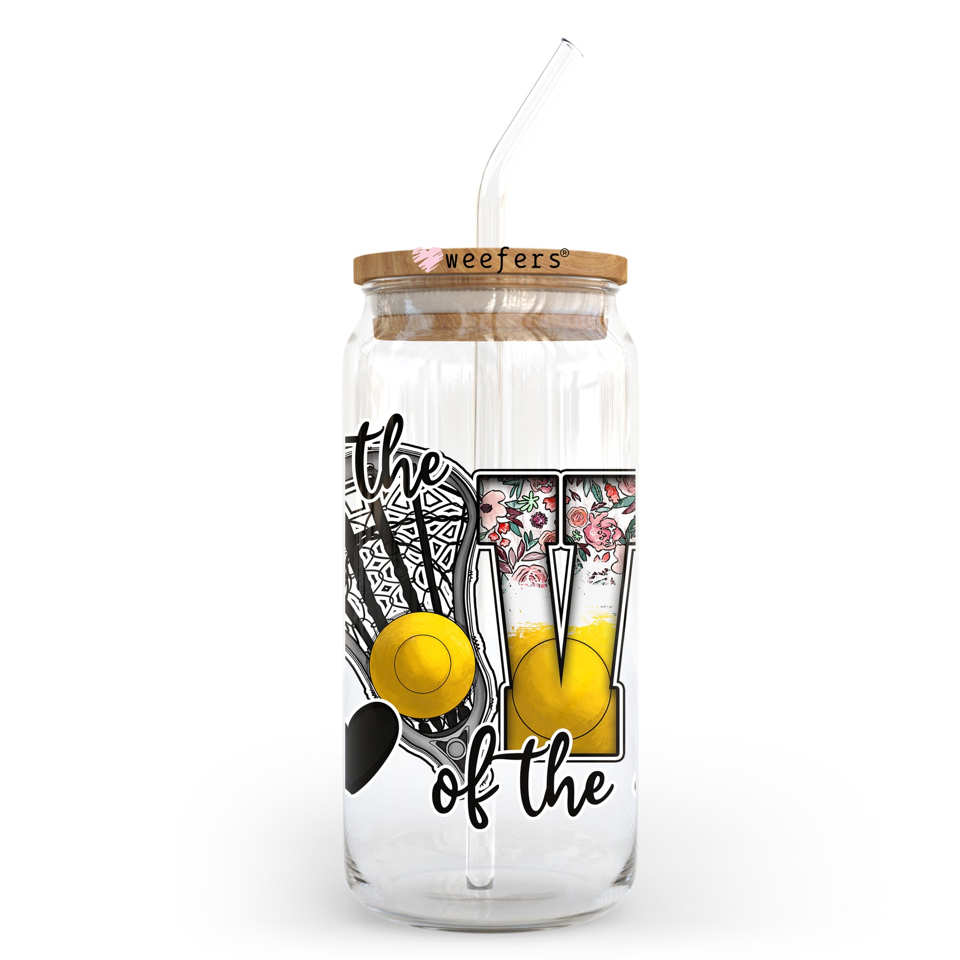 For the Love of the Game Lacrosse 20oz Libbey Glass Can UV DTF or Sublimation Wrap - Decal Transfer - Weefers