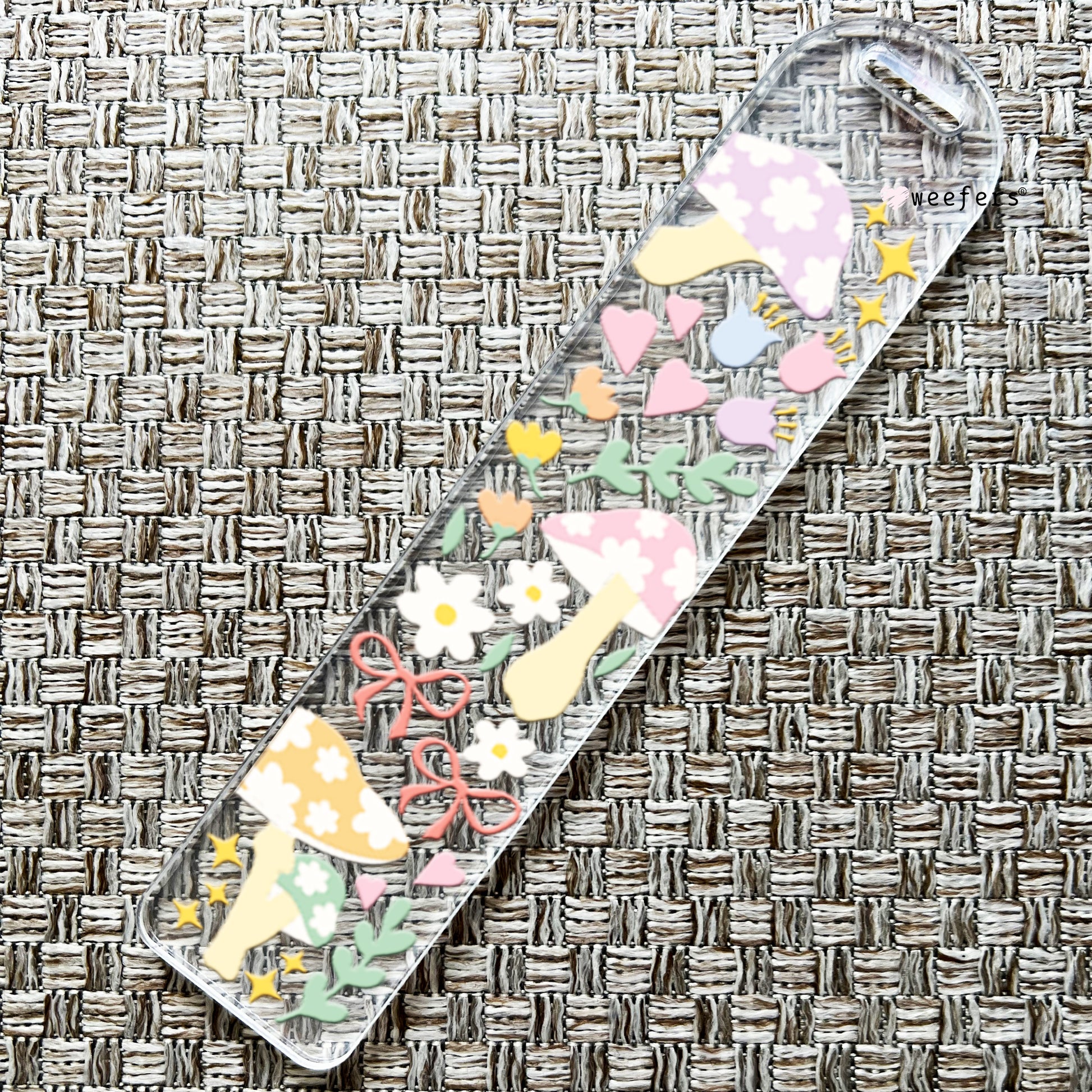 Flowery Mushrooms Bookmark UV DTF Decal - Weefers