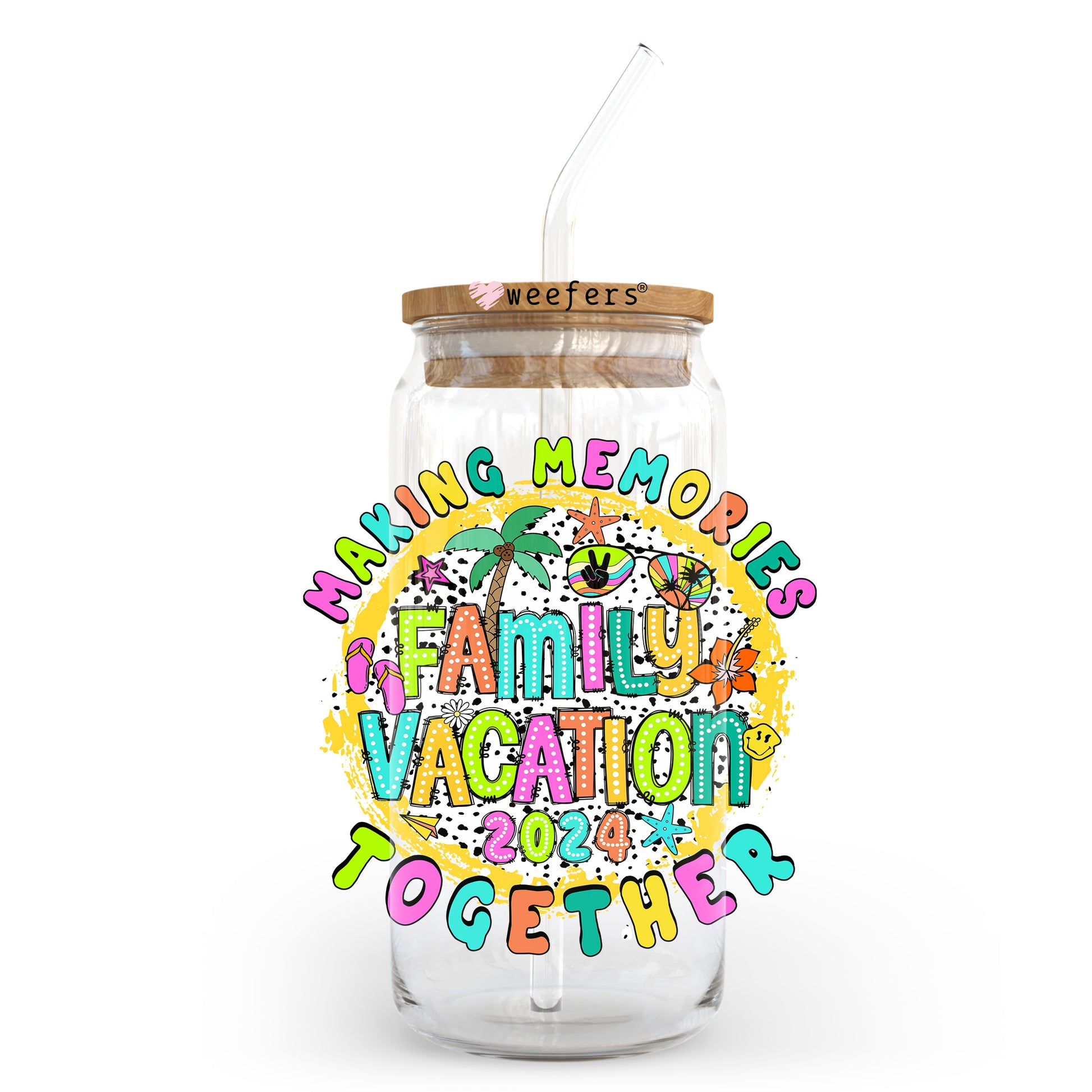 Making Memories Family Vacation 2024 Together 20oz Libbey Glass Can, 34oz Hip Sip, 40oz Tumbler, 24oz Cold Cup UV DTF or Sublimation Decal Transfer - Weefers