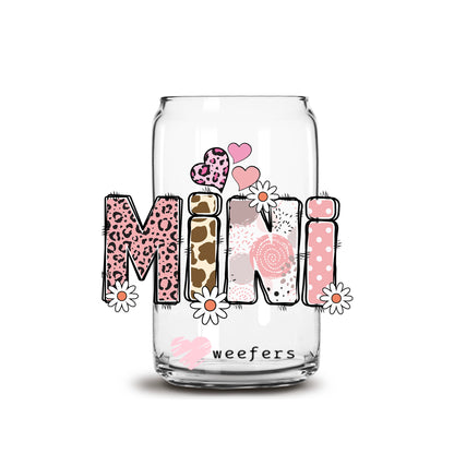 Mini Floral 16oz Libbey Glass Can UV DTF or Sublimation Decal Transfer - Weefers