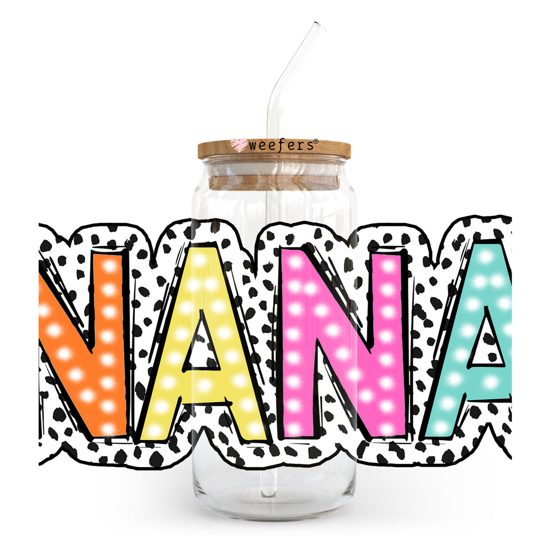 a jar with a straw in it that says nanna