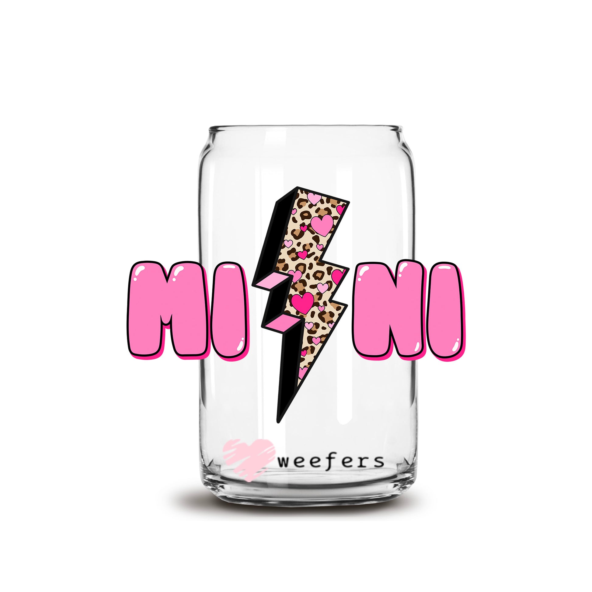 Mini Pink 16oz Libbey Glass Can UV DTF or Sublimation Wrap - Decal - Weefers