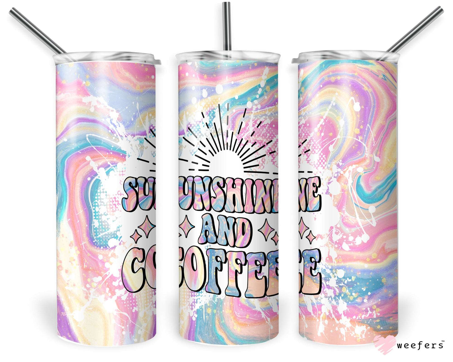 20oz Skinny Tumbler Wrap - Retro Sunshine and Coffee - Weefers