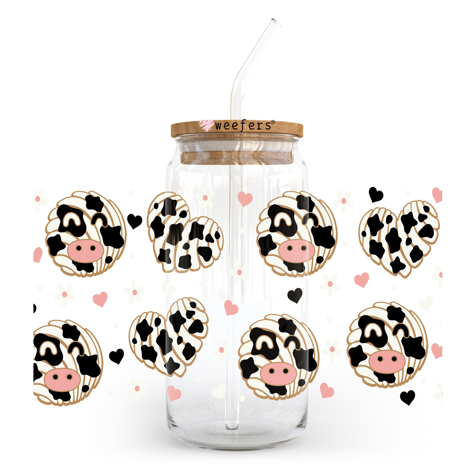 Cow Conchas 20oz Libbey Glass Can, 34oz Hip Sip, 40oz Tumbler, 24oz Cold Cup UV DTF or Sublimation Decal Transfer - Weefers