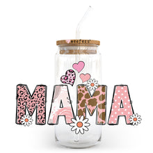 Load image into Gallery viewer, a glass jar with a straw in it that says mama
