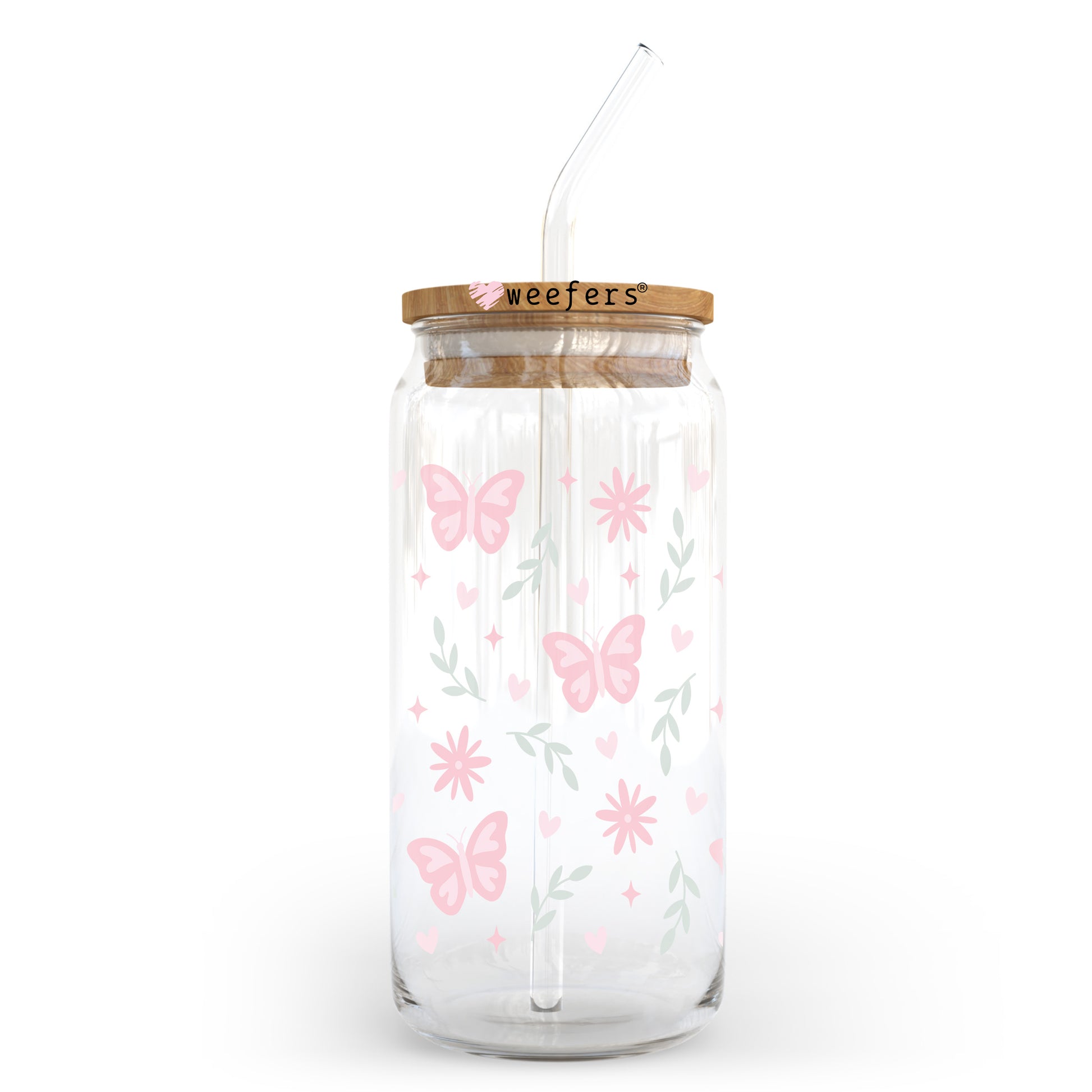 Dainty Butterflies 20oz Libbey Glass Can, 34oz Hip Sip, 40oz Tumbler, 24oz Cold Cup UV DTF or Sublimation Decal Transfer - Weefers