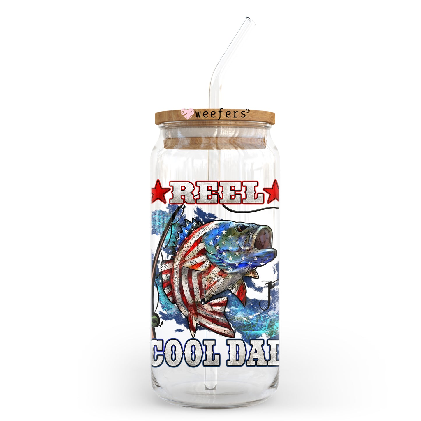 Reel Cool Dad 20oz Libbey Glass Can, 34oz Hip Sip, 40oz Tumbler, 24oz Cold Cup UV DTF or Sublimation Decal Transfer - Weefers