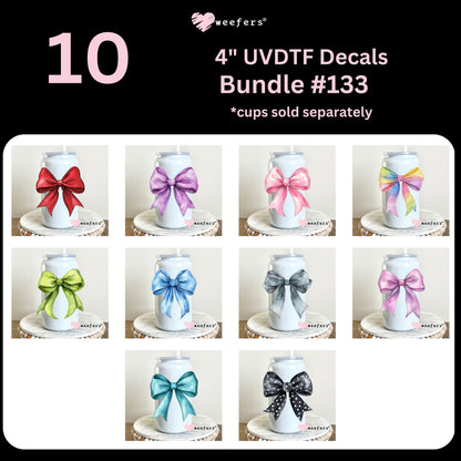 Solid Colored Bows UV DTF Decal Bundle Set 2