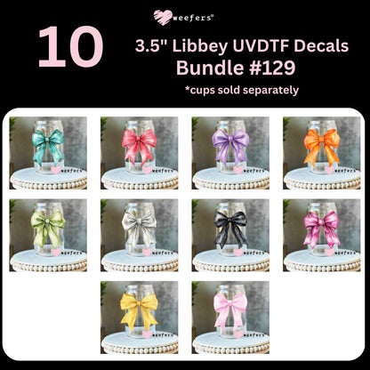 Solid Colored Bows UV DTF Decal Bundle Set 1