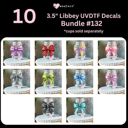 Solid Colored Bows UV DTF Decal Bundle Set 2