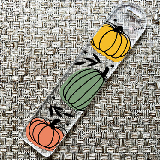 Green Orange and Yellow Pumpkins Bookmark UV DTF Decal - Weefers