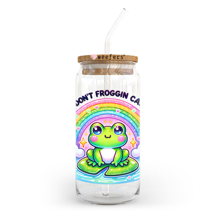 I Don't Froggin Care 20oz Libbey Glass Can, 34oz Hip Sip, 40oz Tumbler, 24oz Cold Cup UV DTF or Sublimation Decal Transfer - Weefers