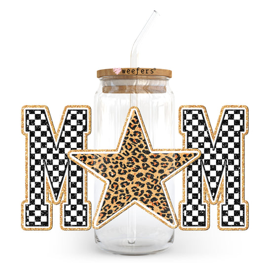 Mom Cheetah Print Star 20oz Libbey Glass Can, 34oz Hip Sip, 40oz Tumbler, 24oz Cold Cup UV DTF or Sublimation Decal Transfer - Weefers