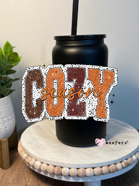 Cozy Season 16oz Libbey Glass Can UV DTF Decal Transfer - Weefers