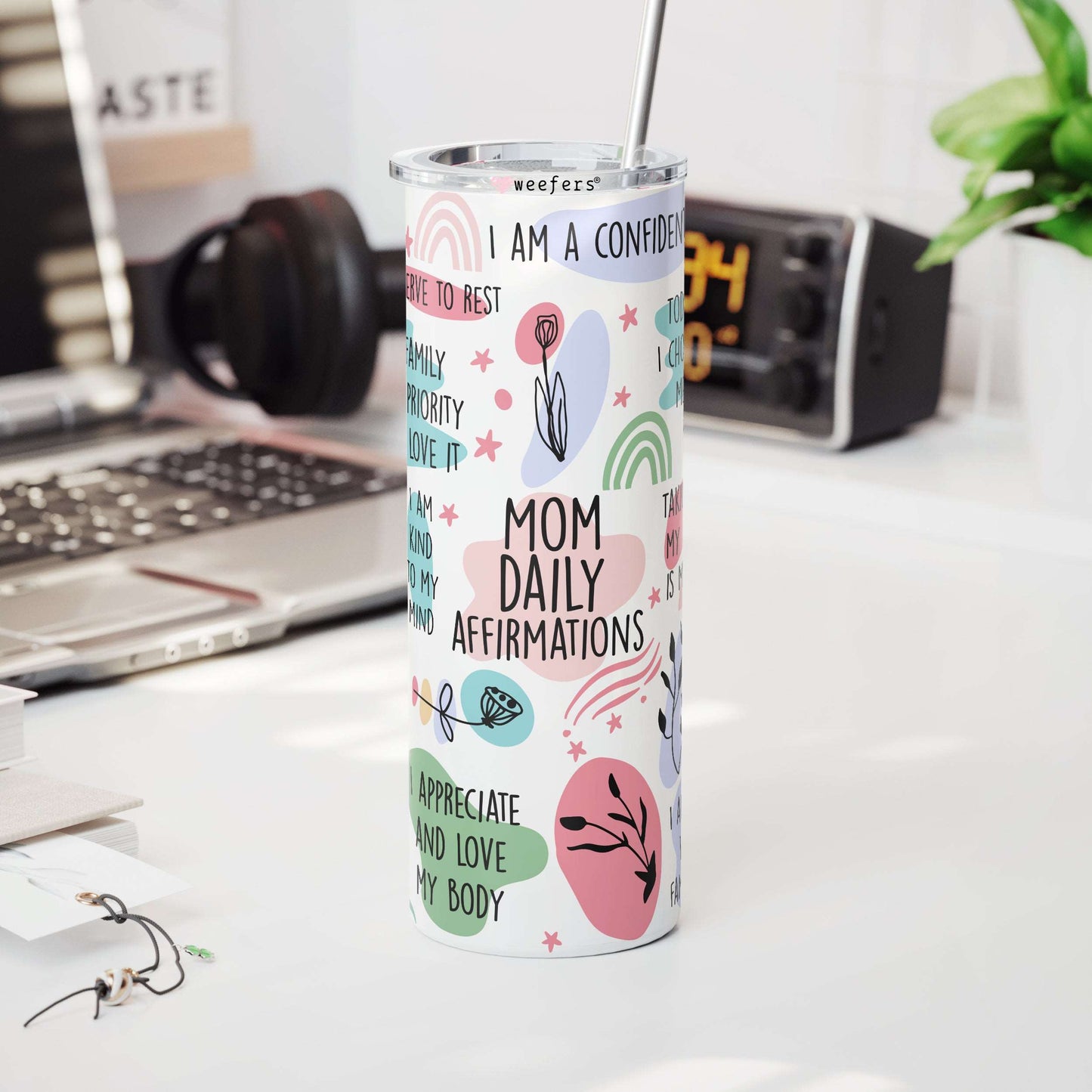 20oz Skinny Tumbler Wrap - Mom Dailey Affirmations - Weefers