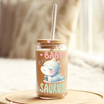 a baby is in a jar with a straw in it