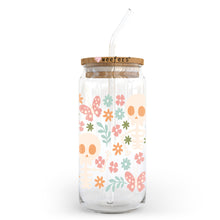 Load image into Gallery viewer, Floral Skeletons and Butterflies 20oz Libbey Glass Can, 34oz Hip Sip, 40oz Tumbler, 24oz Cold Cup UV DTF or Sublimation Decal Transfer - Weefers
