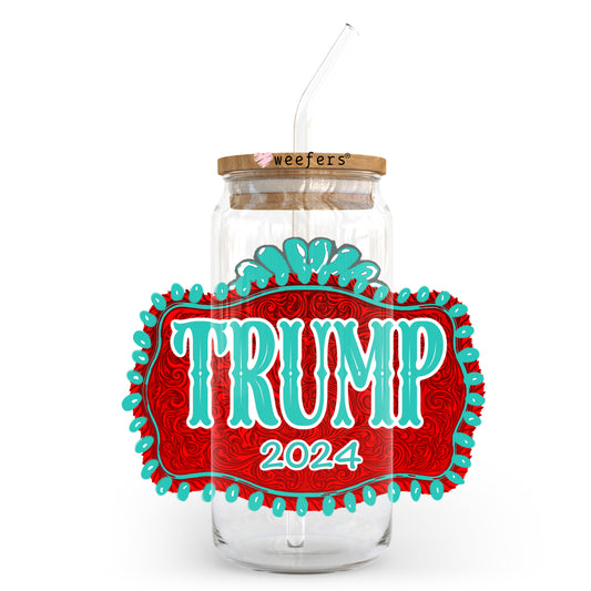 Trump 2024 20oz Libbey Glass Can UV DTF or Sublimation Wrap - Decal - Weefers