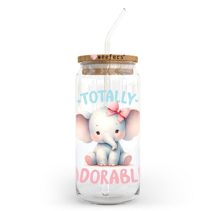 Totally Adorable Elephant 20oz Libbey Glass Can UV DTF or Sublimation Decal - Weefers