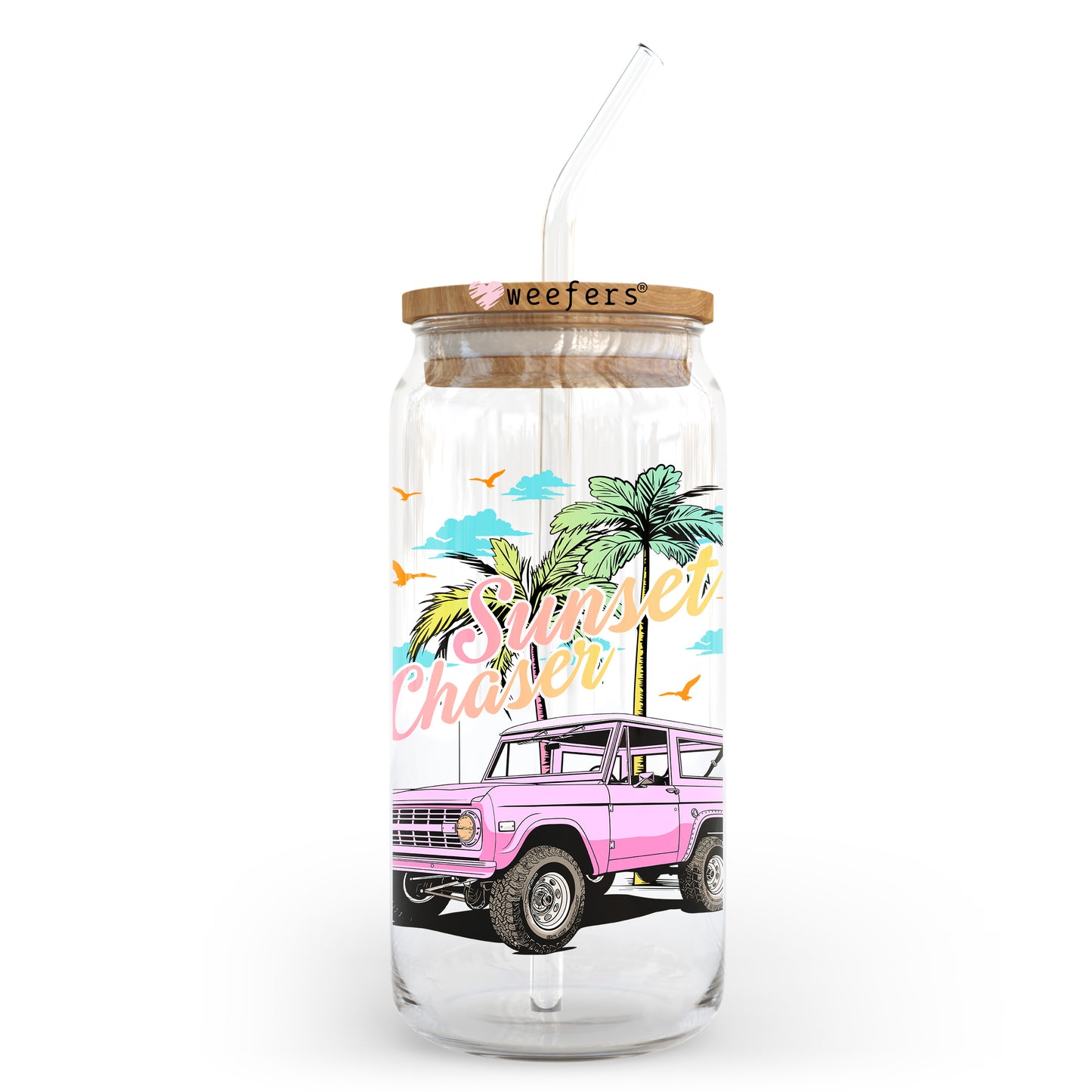 Sunset Chaser 20oz Libbey Glass Can, 34oz Hip Sip, 40oz Tumbler, 24oz Cold Cup UV DTF or Sublimation Decal Transfer - Weefers