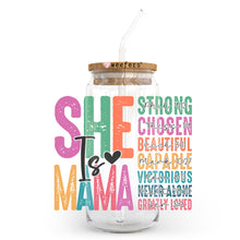 Load image into Gallery viewer, a jar with a straw in it that says she is a mama

