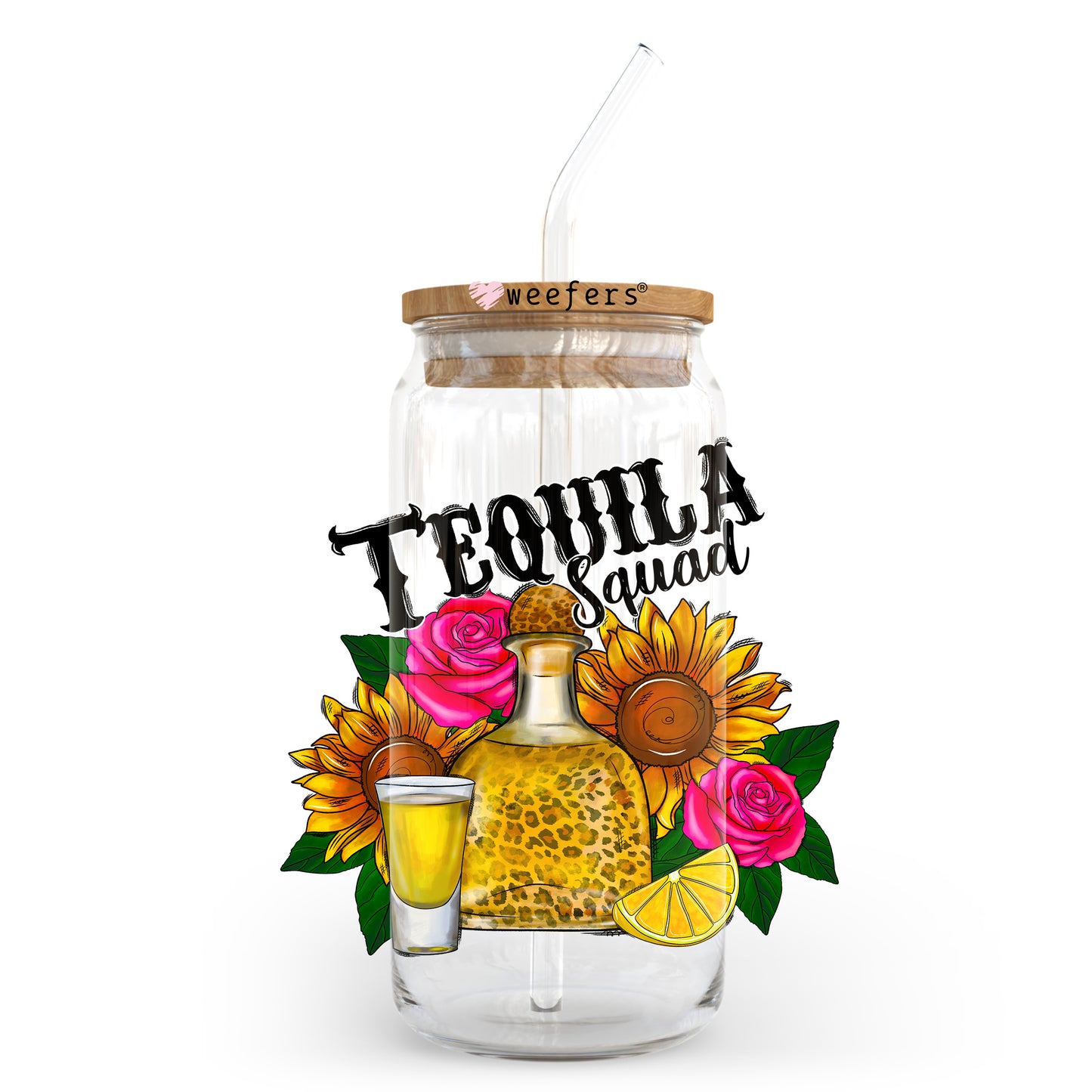 Tequila Squad 20oz Libbey Glass Can, 34oz Hip Sip, 40oz Tumbler, 24oz Cold Cup UV DTF or Sublimation Decal Transfer - Weefers