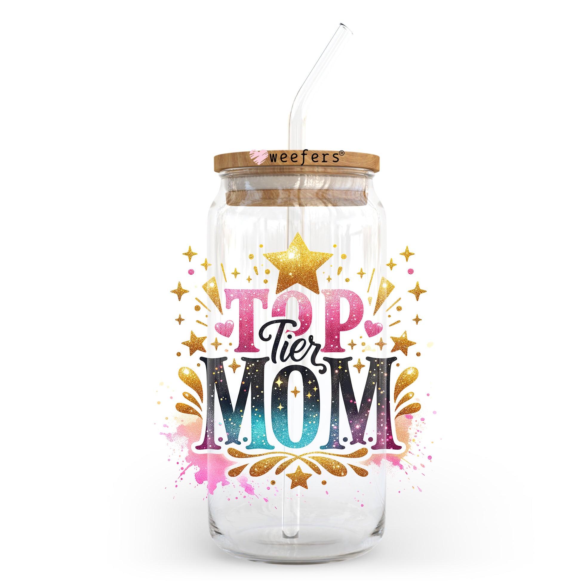 Top Tier Mom 20oz Libbey Glass Can UV DTF or Sublimation Wrap - Decal - Weefers