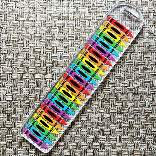 Neon Crayons Bookmark UV DTF Decal - Weefers