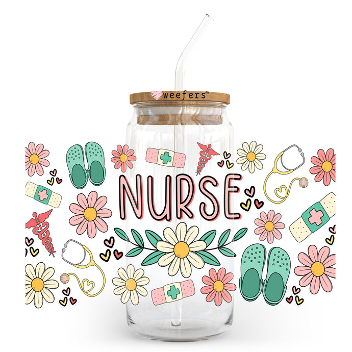 a jar with a straw in it that says nurse