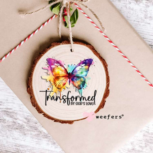 Transformed by God's Love Butterfly UV DTF Decal Ornament Weefers