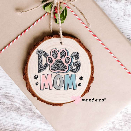 Dog Mom Mauve Blue Cheetah Paw UV DTF Decal Ornament Weefers