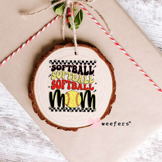 Softball Mom Stacked Wave UV DTF Decal Ornament Weefers