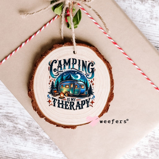 Camping is My Therapy UV DTF Decal Ornament Weefers