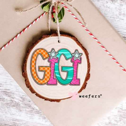 Gigi Orange Pink Teal UV DTF Decal Ornament Weefers