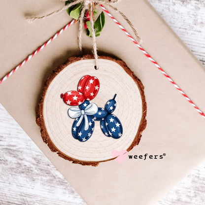 USA Patriotic Balloon Dog UV DTF Decal Ornament Weefers