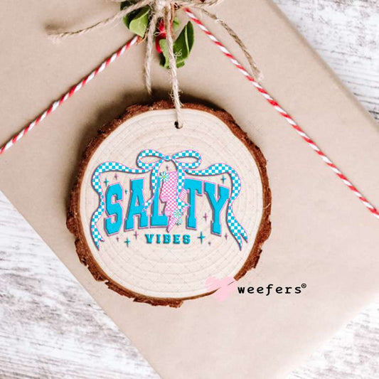 Salty Vibes Pink and Blue UV DTF Decal Ornament Weefers