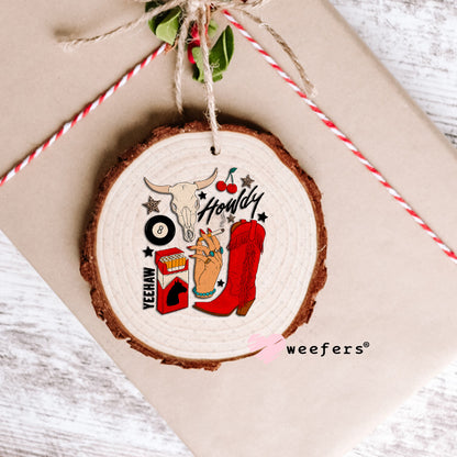 Howdy Red Boots UV DTF Decal Ornament Weefers