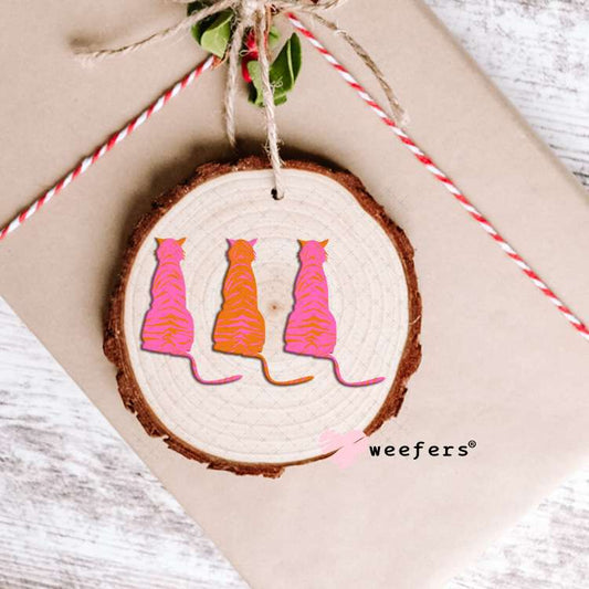 Pink and Orange Tigers UV DTF Decal Ornament Weefers