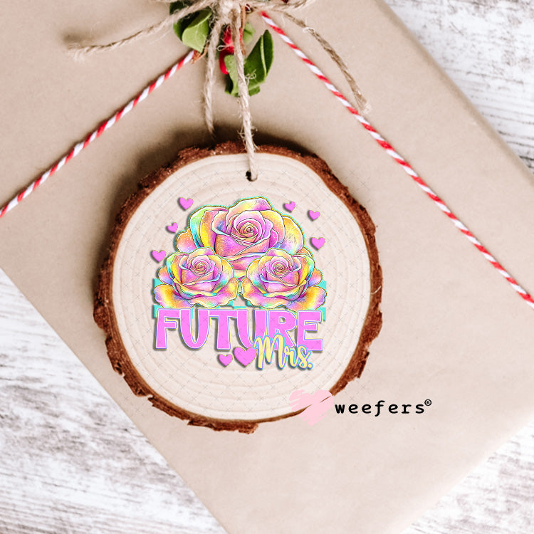 Future Mrs Pastel Flowers UV DTF Decal Ornament Weefers
