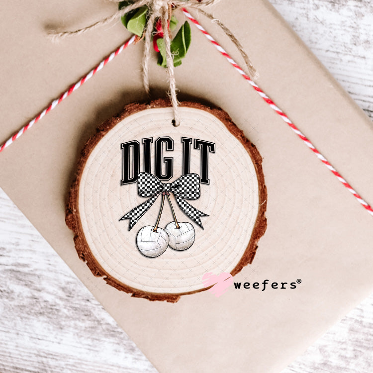 Dig It Volleyball Cherries UV DTF Decal Ornament Weefers